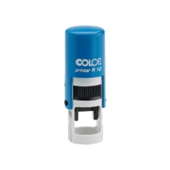 Colop Printer R 12 - runder Kontrollstempel Ø 12 mm mit selbstfärbendem Stempelkissen, ideal für Kontrollvermerke und Geocaching blaues Gehäuse