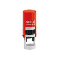 Colop Printer R 12 - runder Kontrollstempel Ø 12 mm mit selbstfärbendem Stempelkissen, ideal für Kontrollvermerke und Geocaching rotes Gehäuse