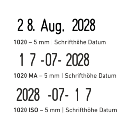 Beispiel für Stempelabdruck passend für: Trodat Classic 1020 Datumstempel