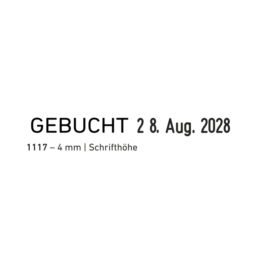 Beispiel für Stempelabdruck passend für: Trodat Classic 1117 Wortbandstempel