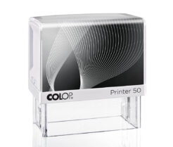 Colop Printer 50 weiß Selbstfärbestempel mit schwarzem Inlay