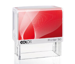 Colop Printer 50 weiß Selbstfärbestempel mit rotem Inlay