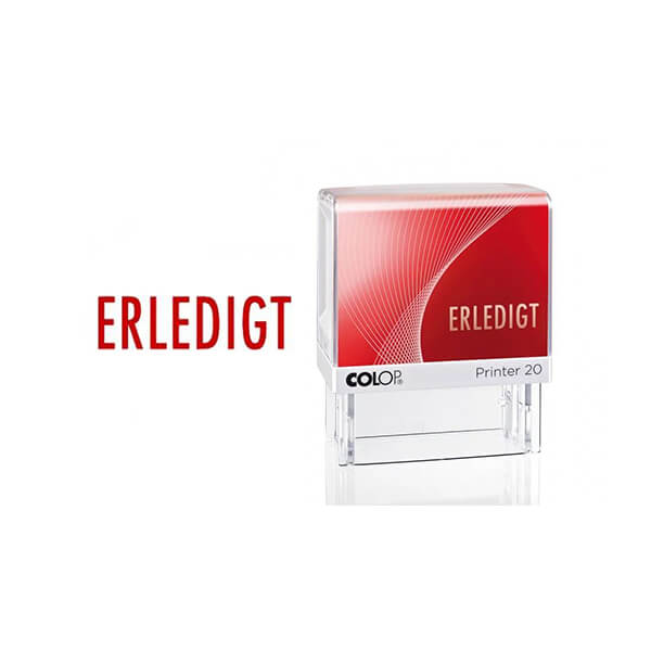 Colop Textstempel Printer 20 ERLEDIGT 100670 38mm Kunststoff rot