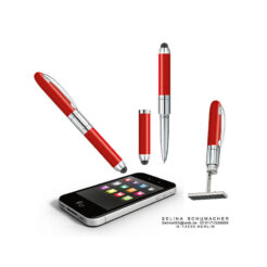 Heri Mini Stamp und Touch Pen 4374 Kugelschreiberstempel rot