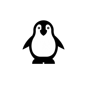 holz motivstempel pinguin