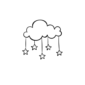 Mini Motivstempel Mobile Wolke und Sterne