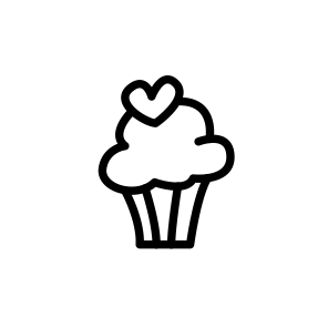 Mini Motivstempel Cupcake mit Herz