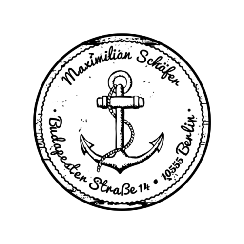 Motivestempel Anker mit Tau