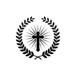 motivstempel kommunion kreuz mit palmzweigen