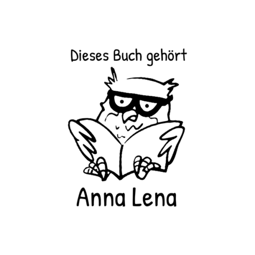 Ex Libris Holzstempel – Eule mit Buch