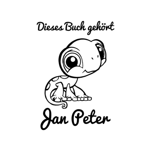 Ex Libris Holzstempel – kleiner Gecko