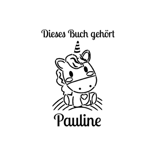 Ex Libris Holzstempel – kleines Einhorn