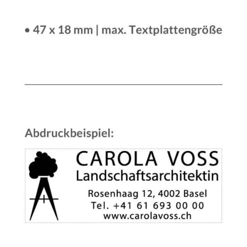 Textplatte für den Trodat Printy 4912 Textplatte für den Trodat Printy 4912