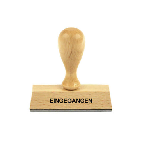 Holzstempel Lagertext: EINGEGANGEN