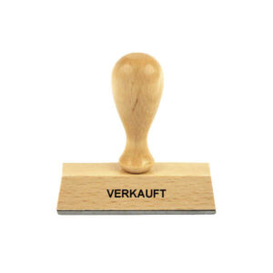 Holzstempel Lagertext: VERKAUFT