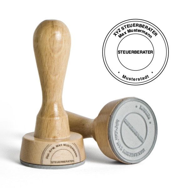 Steuerstempel holz 4 zeilen