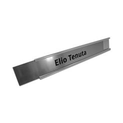 Tischnamensschild aus Aluminium, silber eloxiert – 17,8 mm breit, Schildfarbe: silber
