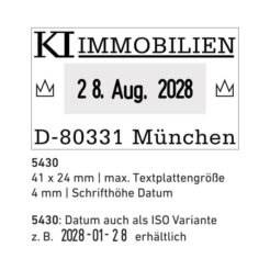 Beispiel für Stempelabdruck passend für: Trodat 5430 Professional Datumstempel + Text