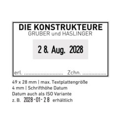 Beispiel für Stempelabdruck passend für: Trodat 5440 Professional Datumstempel + Text