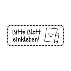 Bitte Blatt einkleben