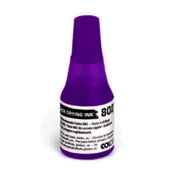 Colop 802 schnelltrocknende Stempelfarbe violett – 25 ml Flasche für glatte Oberflächen