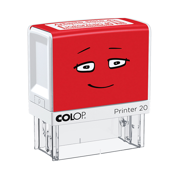 COLOP Printer 20 Schulstempel – Motivstempel mit Gesicht in Rot aus der NIO School Motivation Serie