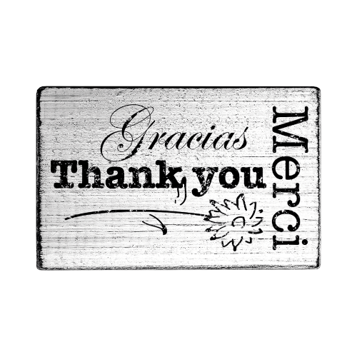 Vintage Stempel – Merci Gracias Thank you – V01035