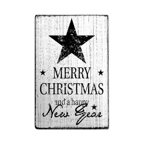 Vintage Stempel – Merry christmas and a happy New Year – V01057