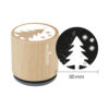 Woodies Weihnachtsstempel mit Tannenbaum und Schneeflocken für Karten und Anhänger