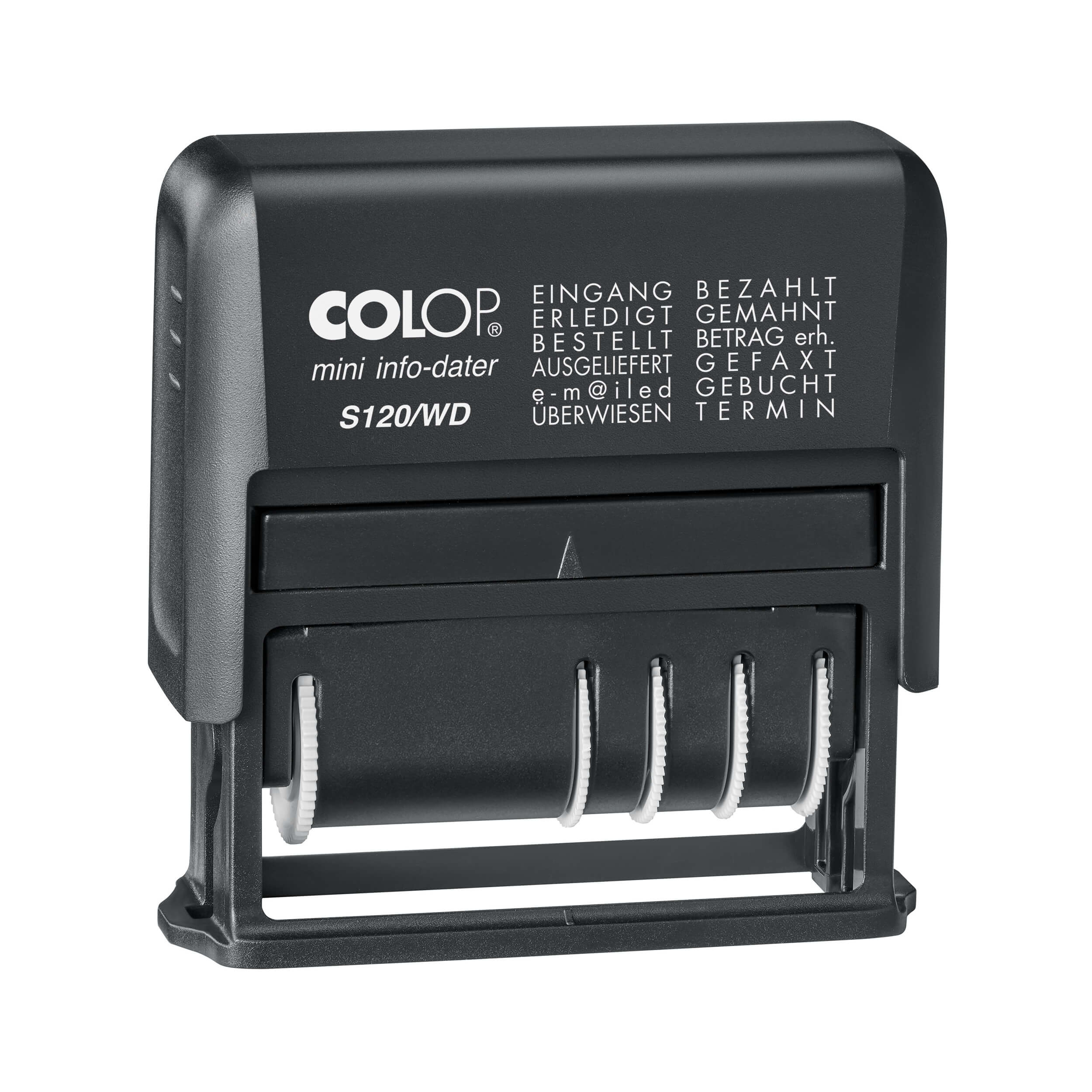 Colop Mini Info-Dater S120/WD Wortbandstempel mit Lagertext schwarz