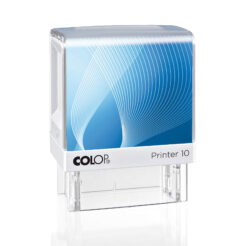 Colop Printer 10 weiß Selbstfärbestempel mit blauem Inlay