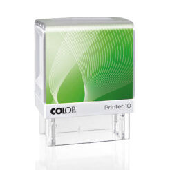 Colop Printer 10 weiß Selbstfärbestempel mit grünem Inlay