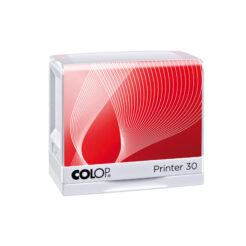 Colop Printer 30 weiß Selbstfärbestempel mit rotem Inlay geschlossen