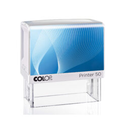 Colop Printer 50 weiß Selbstfärbestempel mit blauem Inlay