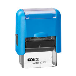 COLOP Printer C 10 blau – kompakter Selbstfärbestempel mit rechteckiger Textplatte  