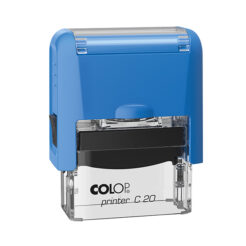 COLOP Printer C 20 blau – kompakter Selbstfärbestempel mit rechteckiger Textplatte  