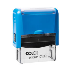 COLOP Printer C 30 blau – kompakter Selbstfärbestempel mit rechteckiger Textplatte  