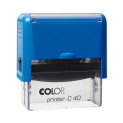 COLOP Printer C 40 blau – kompakter Selbstfärbestempel mit rechteckiger Textplatte  