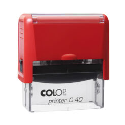 COLOP Printer C 40 rot – kompakter Selbstfärbestempel mit rechteckiger Textplatte  