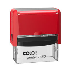 COLOP Printer C 50 rot – großer Kompaktstempel mit breiter Textfläche