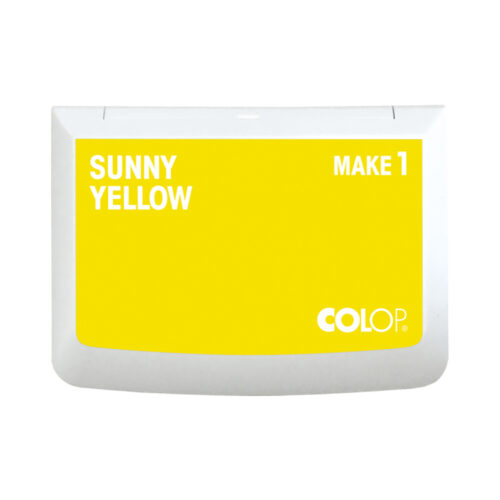 COLOP MAKE 1 Stempelkissen Sunny Yellow – geschlossener Deckel mit Farbkennzeichnung