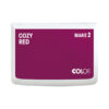 COLOP MAKE 2 Stempelkissen Cozy Red – geschlossener Deckel mit Farbkennzeichnung