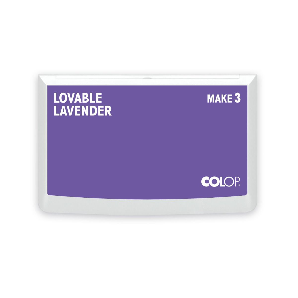 COLOP MAKE 3 Stempelkissen Lovable Lavender – geschlossener Deckel mit Farbkennzeichnung