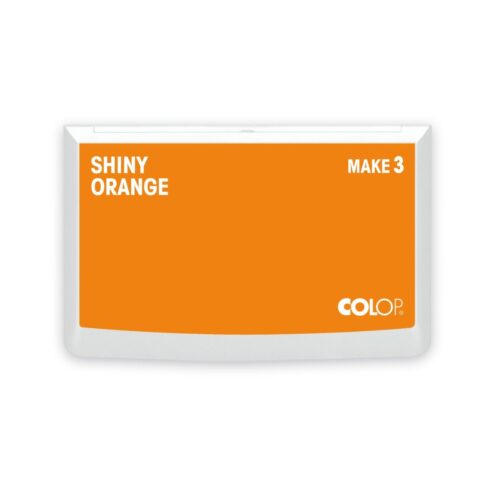 COLOP MAKE 3 Stempelkissen Shiny Orange – geschlossener Deckel mit Farbkennzeichnung