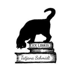 ex libris holzstempel lesekatze