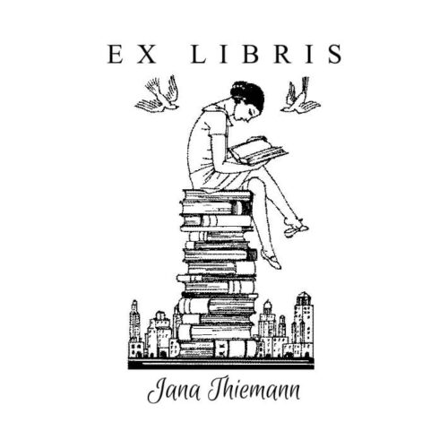 Ex Libris Holzstempel – Lesende Dame