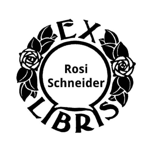 ex libris holzstempel ornament mit rosen