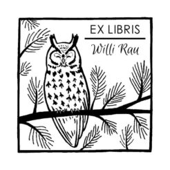 ex libris holzstempel schlafende leseeule