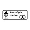 Hausaufgabenstempel Abdruck – Aufgabe gesehen mit Auge