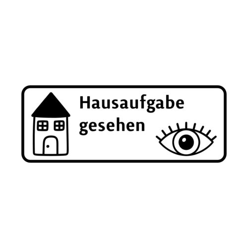 Hausaufgabenstempel Abdruck – Aufgabe gesehen mit Auge
